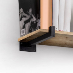 Jeu de supports pour étagères en bois Shelf droit avec tube carr - Acier - Peint en noir - EMUCA