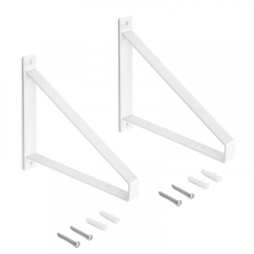 Jeu de supports pour étagères en bois Shelf avec forme triangulaire - Acier - Peint en blanc - EMUCA