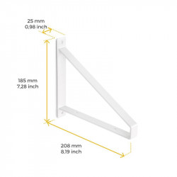 Jeu de supports pour étagères en bois Shelf avec forme triangulaire - Acier - Peint en blanc - EMUCA