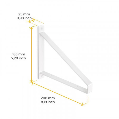 Jeu de supports pour étagères en bois Shelf avec forme triangulaire - Acier - Peint en blanc - EMUCA