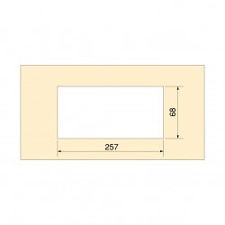 Passe-cables de table Quadrum - rectangulaire - 269x80mm à encastrer - Aluminium - Peint en blanc - EMUCA