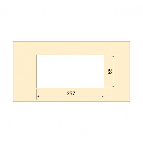 Passe-cables de table Quadrum - rectangulaire - 269x80mm à encastrer - Aluminium - Peint en blanc - EMUCA