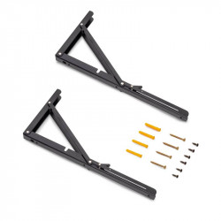 Jeu de Supports de pliage - longueur 403mm - Acier - Peint en noir - EMUCA