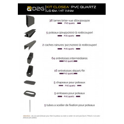 Kit cloture - Lame 16cm   - PVC Quartz - LG: 6m x H: 1m13 - Closea