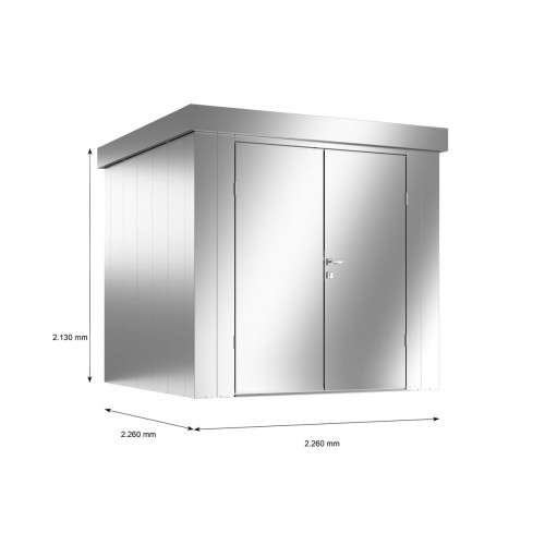 Abri de jardin - taille L - Argent métallisé - 226x226x213 - acier - Guardi