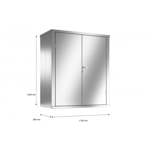 Armoire à outils - taille L - Argent métallisé - 170x84x194 - acier - Guardi