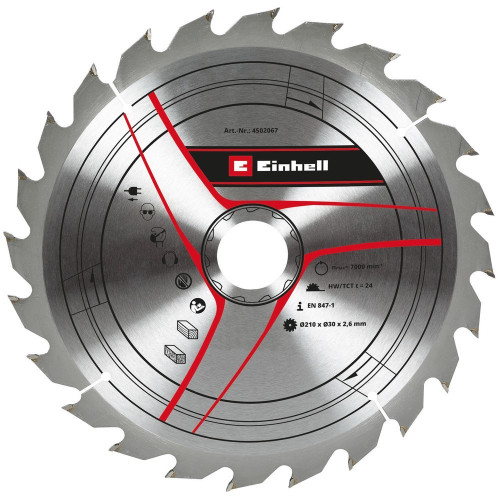 Lame de scie en carbure de tungstène 210x30x2,6 Z24 - EINHELL 