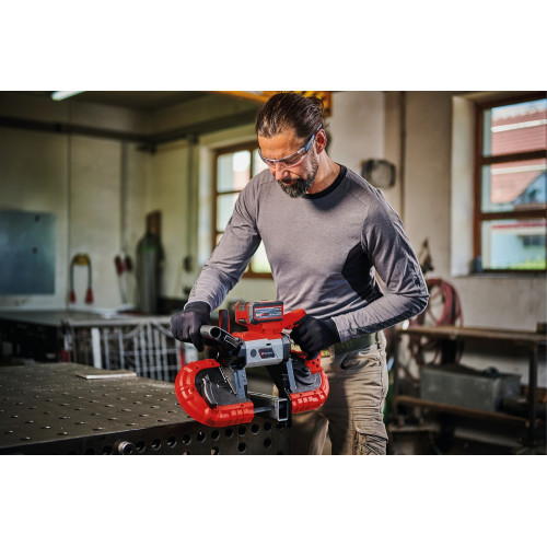 Scie à ruban sans fil – TE-MB 18/127 Li-Solo – 18 V – Coupe métal sans étincelles – 115 x 127 mm – Power X-Change - EINHELL 