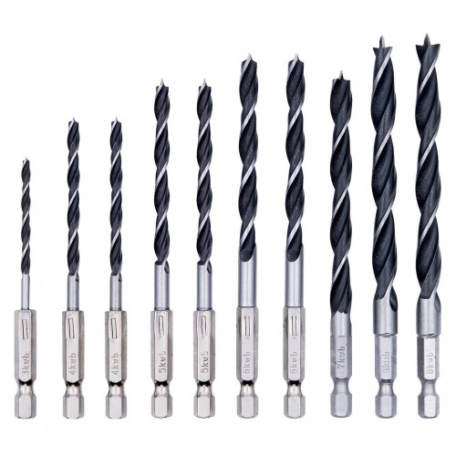 Coffret mèches bois 10pcs - S-Box - EINHELL