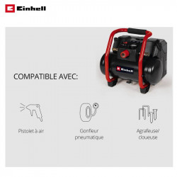 Compresseur sans fil – TE-AC 36/150 Li OF-Solo – 36 V – 8 bar – 150 L/min – Cuve 6 L – sans batterie ni chargeur - EINHELL 