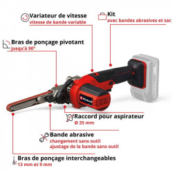 Lime à bande sans fil – TE-BF 18 Li-Solo – 18 V – 250 à 1700 m/min – Power X-Change - sans batterie ni chargeur - EINHELL 