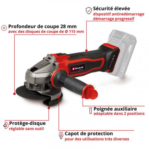 Meuleuse d'angle sans fil TE-AG 18/115-2 Li - Solo - EINHELL 