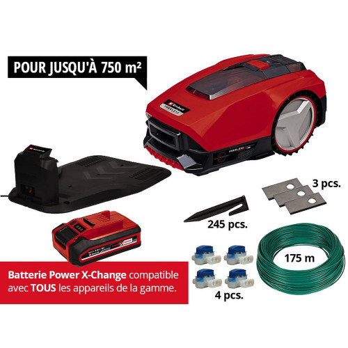 Robot-tondeuse connecté 750 m² – FREELEXO SMART 750 – Brushless 18 V Power X-Change avec batterie 3,0 Ah - EINHELL 