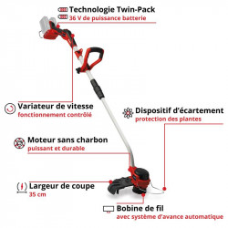 Coupe-bordures sans fil – GP-CT 36/35 Li BL-Solo Professional – 36 V – 35 cm – Brushless – Power X-Change - sans batterie ni cha - EINHELL 