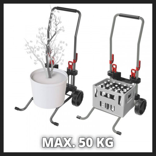 Chariot de transport pour enrouleur de tuyau – Compatible GE-HR 18/30 Li – Charge max. 50 kg – Sac déchets verts 75 L - EINHELL 