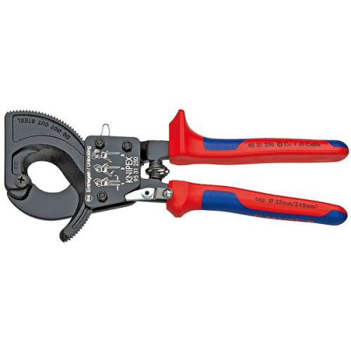 Cisaille coupe câble électrique à cliquet - KNIPEX 