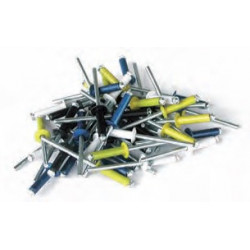1000 rivets éclatés alu / acier à tête plate blanche Ø 4 x 16 mm - TECHMAN