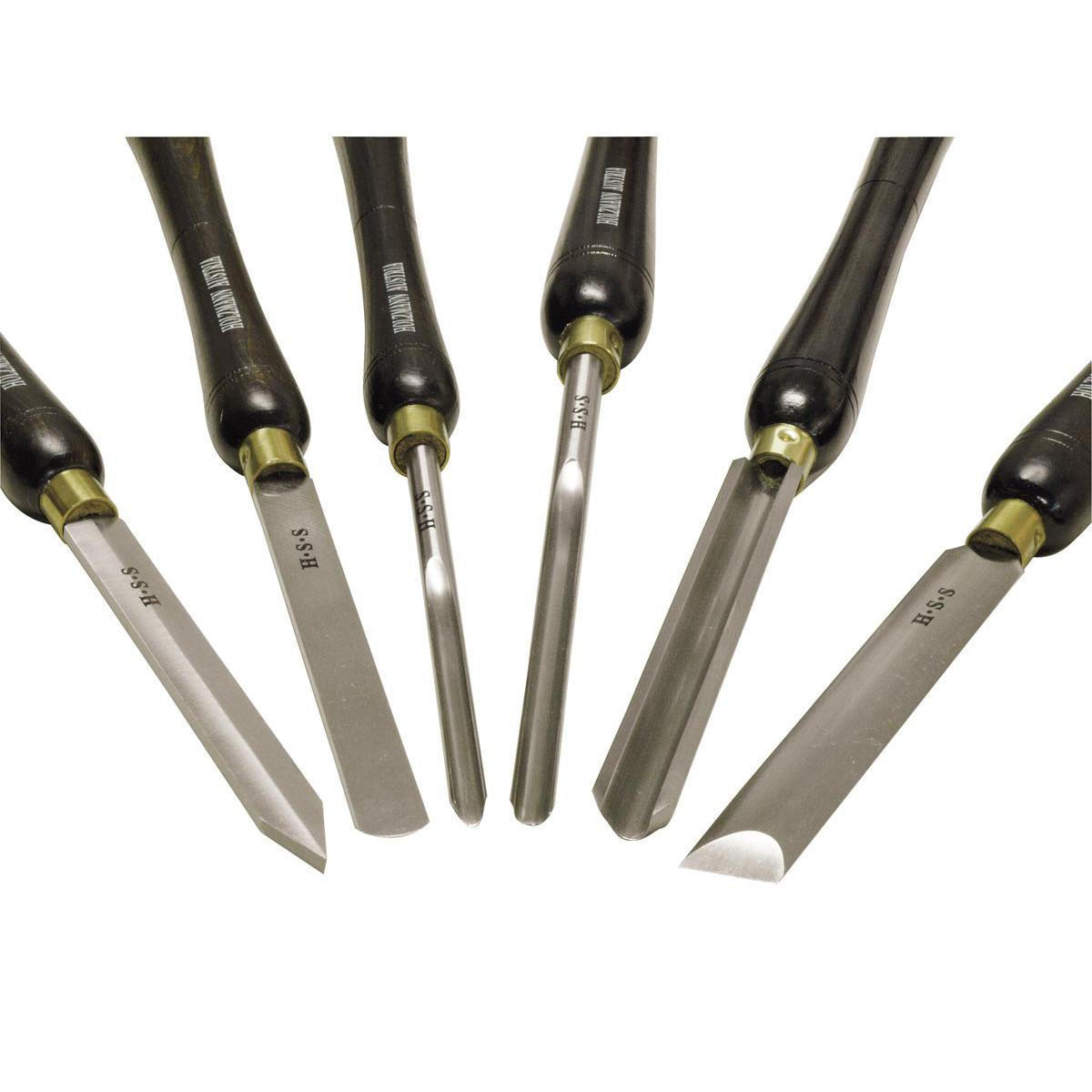 Holzmann Coffret de 6 gouges de tournage de haute qualité HSS