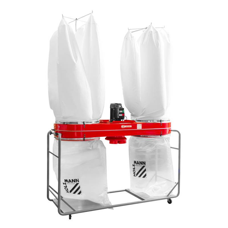 Holzmann Aspirateur à copeaux de bois 2 sacs Débit d'air 8 000 m3h triphasé - vue 2