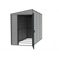 Abri de Jardin PVC Adossable  4X8 - gris anthracite - Duramax