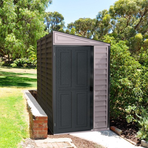 Abri de Jardin PVC Adossable  4X8 - gris anthracite - Duramax