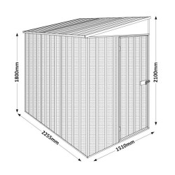 Abri de jardin adossé Colorbond Gris ardoise - 3,39m² - Easyshed