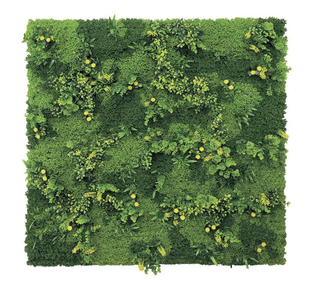 Panneau décoratif Tundra feuillage synthétique - Vert - 1x1m