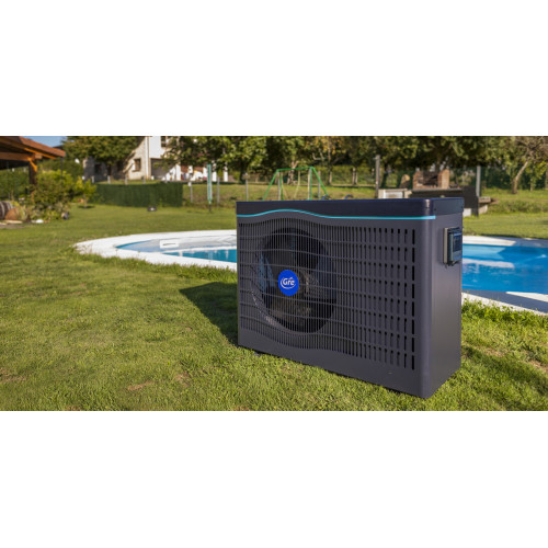 Pompe à chaleur pour piscine – 9,5 kW – Jusqu’à 60 m³ – Inverter connectée – Titane – Noir - GRE POOLS