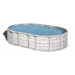 Piscine ovale acier 6,34m x 3,99m x H: 1,32m de marque GRE POOLS, référence: J8371900