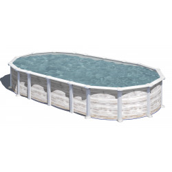 Piscine ovale acier 7,44m x 3,99m x H: 1,32m de marque GRE POOLS, référence: J8372100