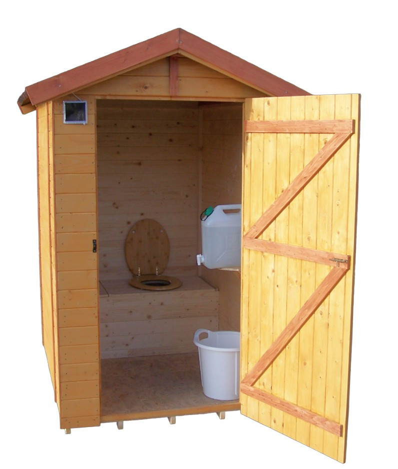 Abri WC en panneaux de bois avec lave-mains - 1,81 m²