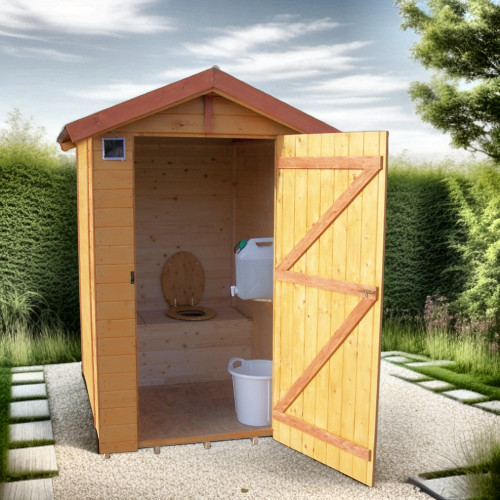 Abri WC en panneaux de bois avec lave-mains - 1,81 m² - HABRITA