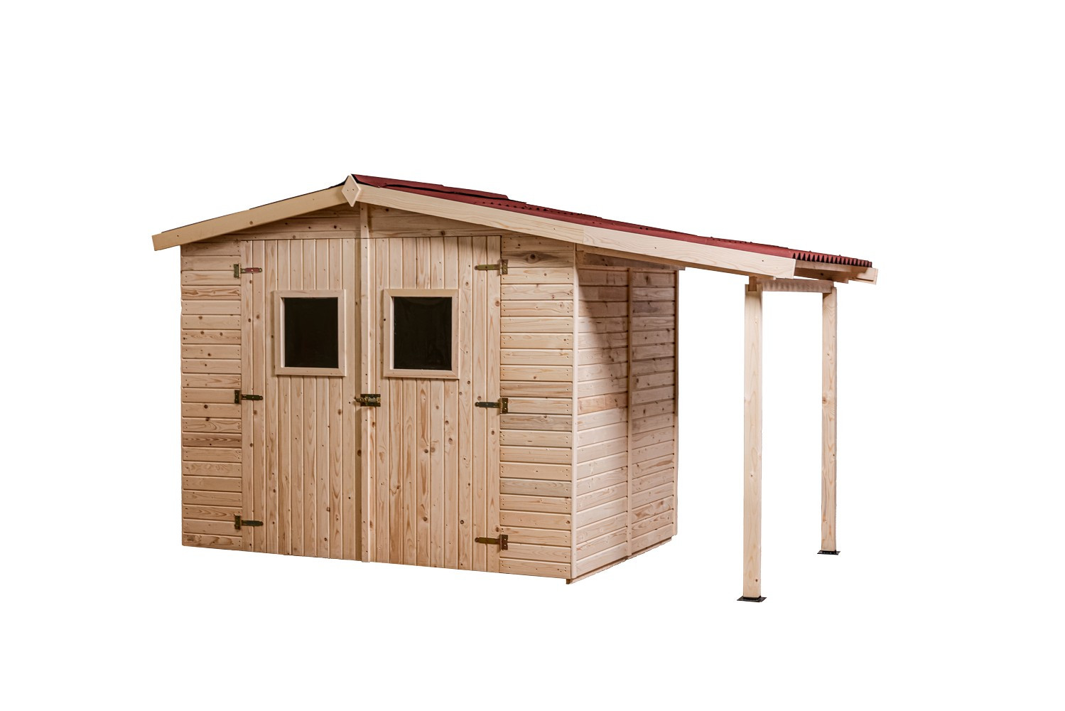 Abri en panneaux de bois avec bûcher - 3,70+2,08 m²