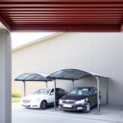 Carport aluminium DOUBLE - Toit demi-rond 28,62 m2 - HABRITA