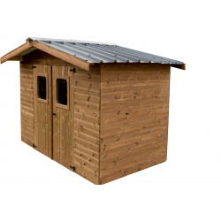 Abri THERMA en bois - 7,04 m² - sans plancher - toit double pente bac acier - HABRITA