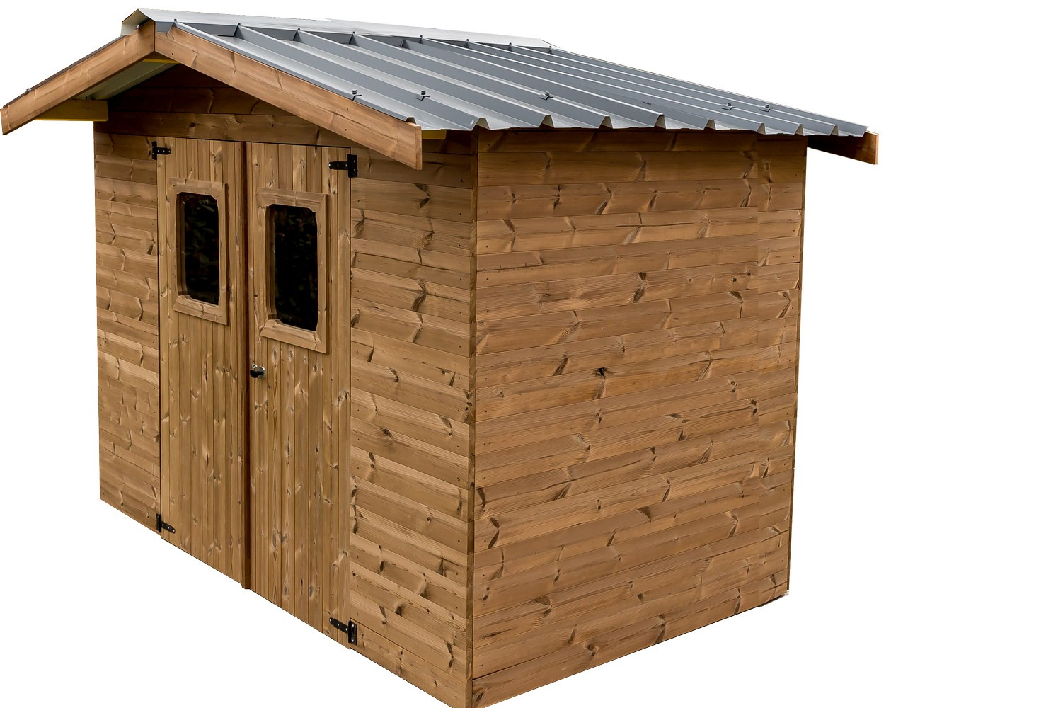 Abri THERMA en bois - 7,04 m² - sans plancher - toit double pente bac acier