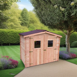 Pergola bioclimatique aluminium - coloris gris anthracite - ventelles latérales mobiles imitation bois - côté 3 m - 7,2 m² de marque HABRITA, référence: J4613200