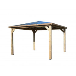 Pool house Blueterm bois thermochauffé 3,50 x 3,50 m - 12,25 m² - toiture ACP de marque HABRITA, référence: J5018900