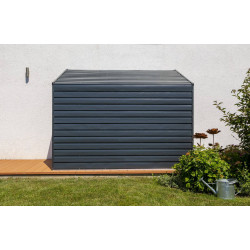 Abri métal ouverture latérale toit 1 pente - 2,52 m² - double porte ouvrante 97,8 cm x 153 cm - HABRITA