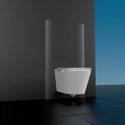WC lavant électronique CESARI, suspendu, sans bride, avec abattant slim - Schütte