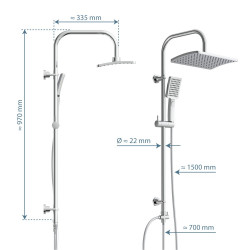 Système de douche MALLORCA, chromé - Schütte