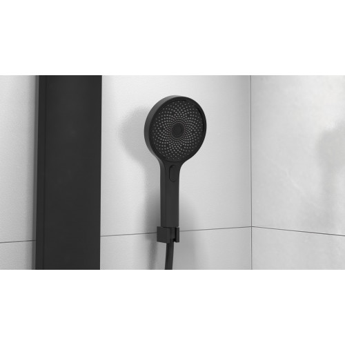 Système de douche avec tablette thermostatique SAMOA RAIN, noir mat - Schütte