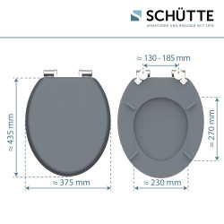 Abattant WC en MDF SPIRIT GREY  avec frein de chute, gris mat, emballage brun e-commerce - Schütte