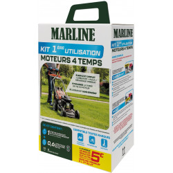 Kit 1ere utilisation moteur 4 temps motoculture - Carburant sans benzène + huile + accessoires de marque Marline, référence: J8379500