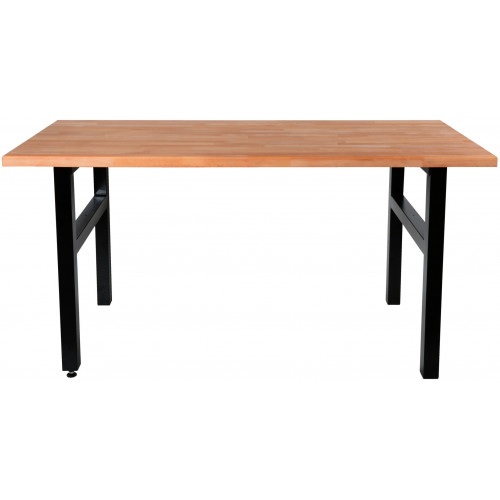 Table de travail Hobby 1500 mm – Établi bois hêtre massif et pieds acier - Pinié