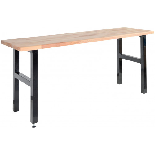 Table de travail Hobby 2000 mm – Établi bois hêtre massif et pieds acier - Pinié