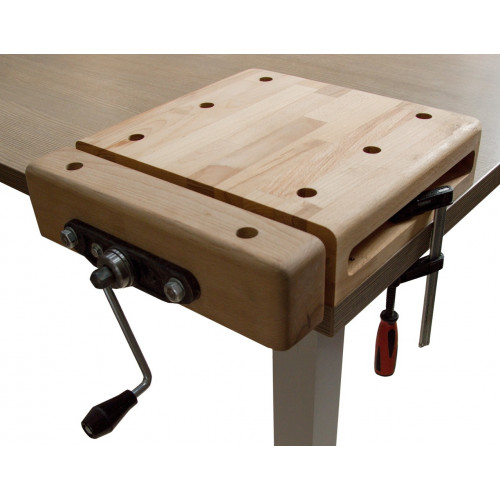 Plan de travail compact avec étau 660 mm – Plateau hêtre massif 80 mm - Pinié