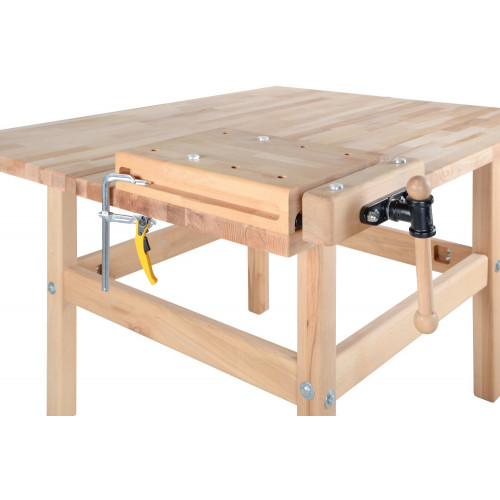 Plan de travail compact avec étau 770 mm – Plateau hêtre massif 80 mm - Pinié