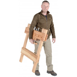 Établi pliant mobile - hêtre massif 800 x 100 x 1000 mm – 1 presse – perçage 19 mm - Pinié