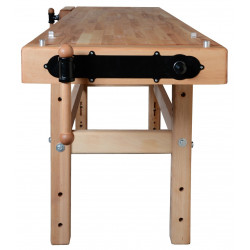 Établi menuiserie 2000 mm – Hauteur 1100 mm – Hêtre 120 mm – Double broche - Pinié